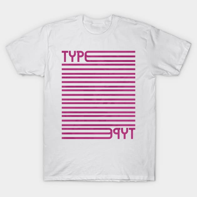 Type Stripes (Pink) T-Shirt by John Uttley